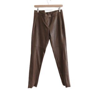 ANIA SCHIERHOLT Tan Brown Faux Leather Pants -  Size US 32